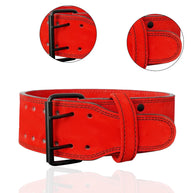 MT 10mm Powerlifting Leather Belt-Weightlifting Belt Lever Bodybuilding Gym Belt