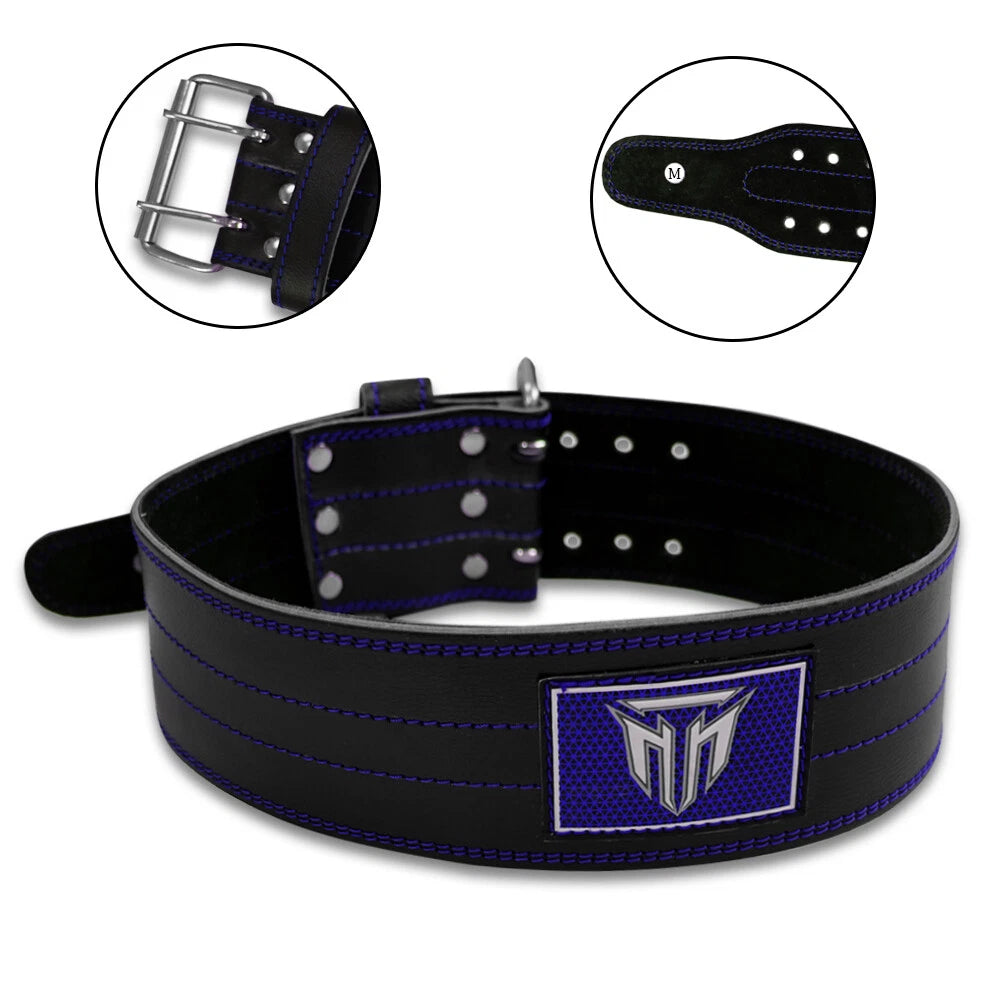 MT Pro Powerlifter Belt | Premium Leather Back Support for Weightlifting, Squats & Deadlifts