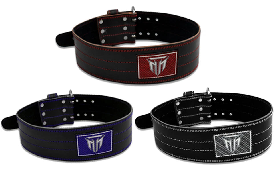 MT Pro Powerlifter Belt | Premium Leather Back Support for Weightlifting, Squats & Deadlifts