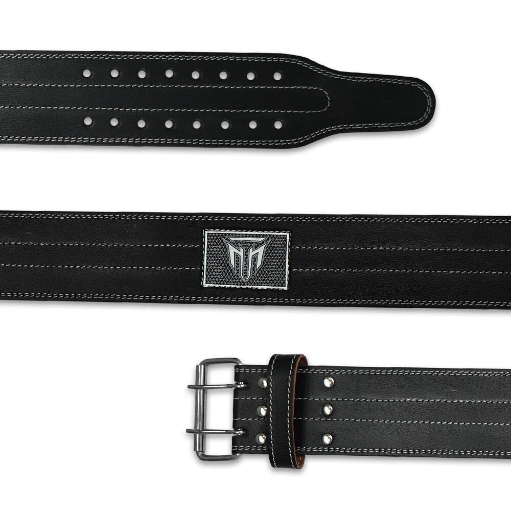 MT Pro Powerlifter Belt | Premium Leather Back Support for Weightlifting, Squats & Deadlifts