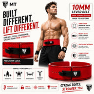 MT 10mm Genuine Leather Lever Belt | Premium Powerlifting & Weightlifting Gym Belt for Men & Women