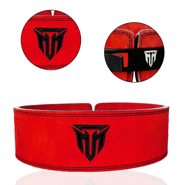 MT 10mm Genuine Leather Lever Belt | Premium Powerlifting & Weightlifting Gym Belt for Men & Women