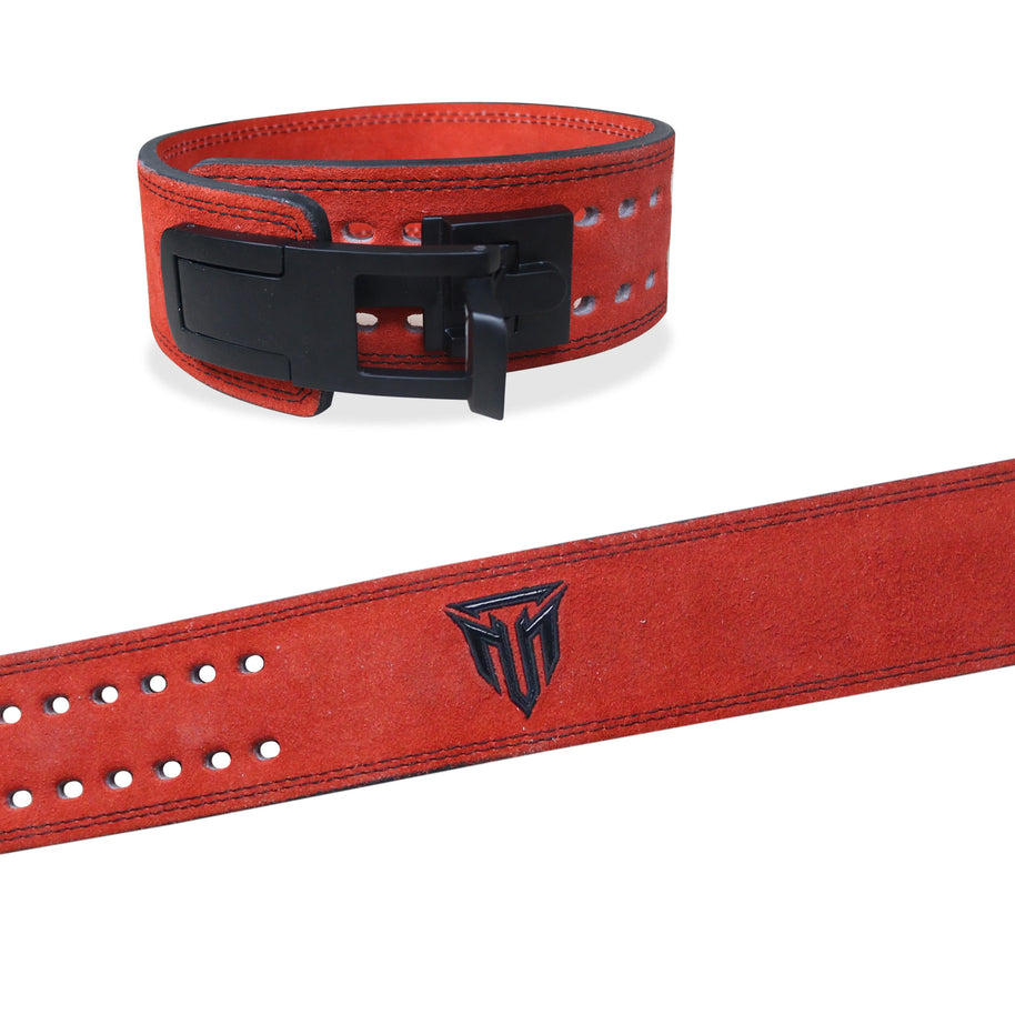 MT 13mm Genuine Suede Leather Lever Weight Lifting Belt Powerlifting Fitness Gym Belt