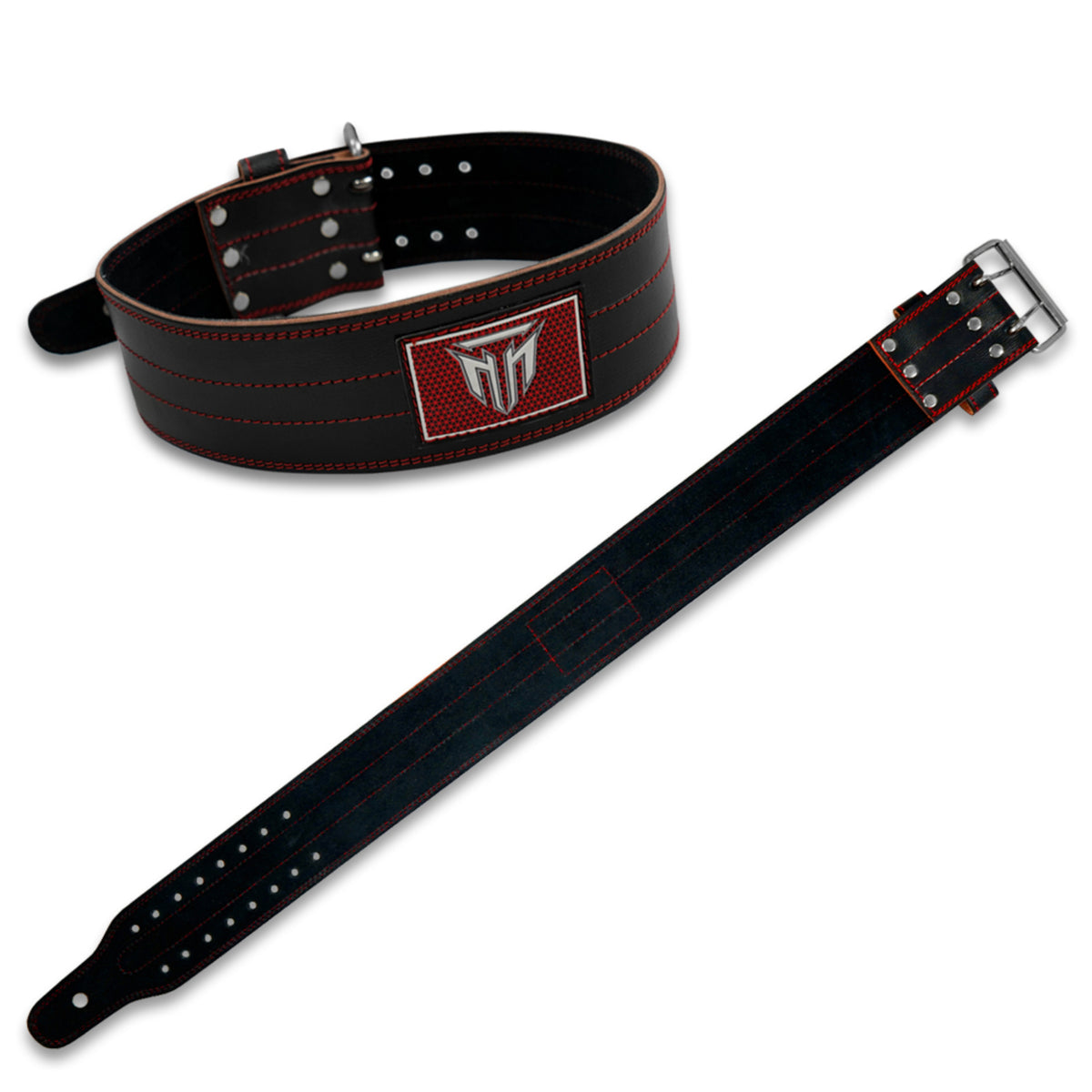 MT Pro Powerlifter Belt | Premium Leather Back Support for Weightlifting, Squats & Deadlifts