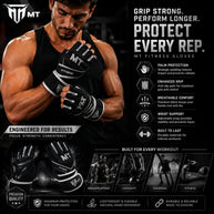 MT Master gym gloves in silver, front view