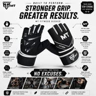 MT Master gym gloves in silver, angle view 2