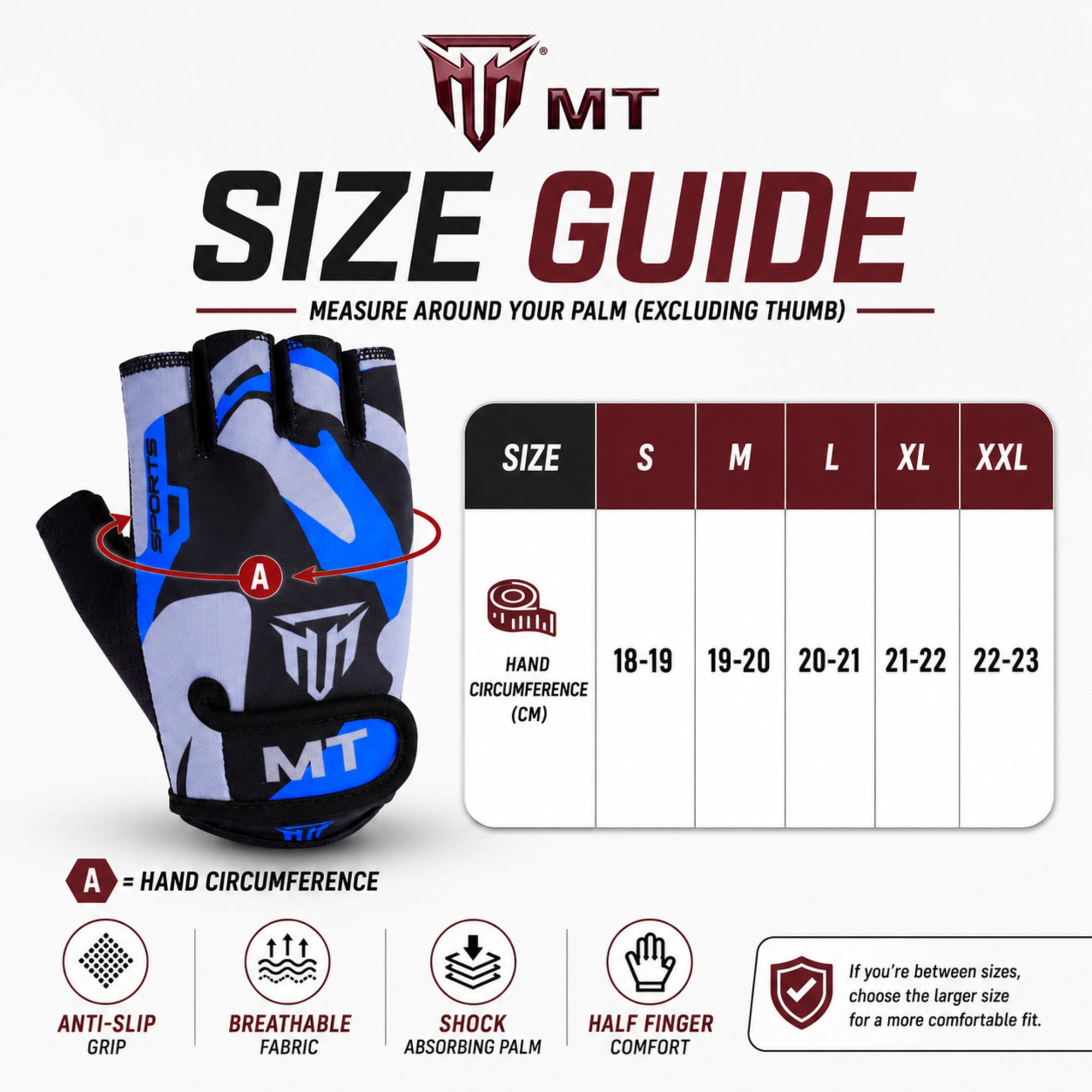 MT Weight Lifting Gloves | Unisex Bodybuilding & Fitness Workout Gloves for Men & Women S–2XL