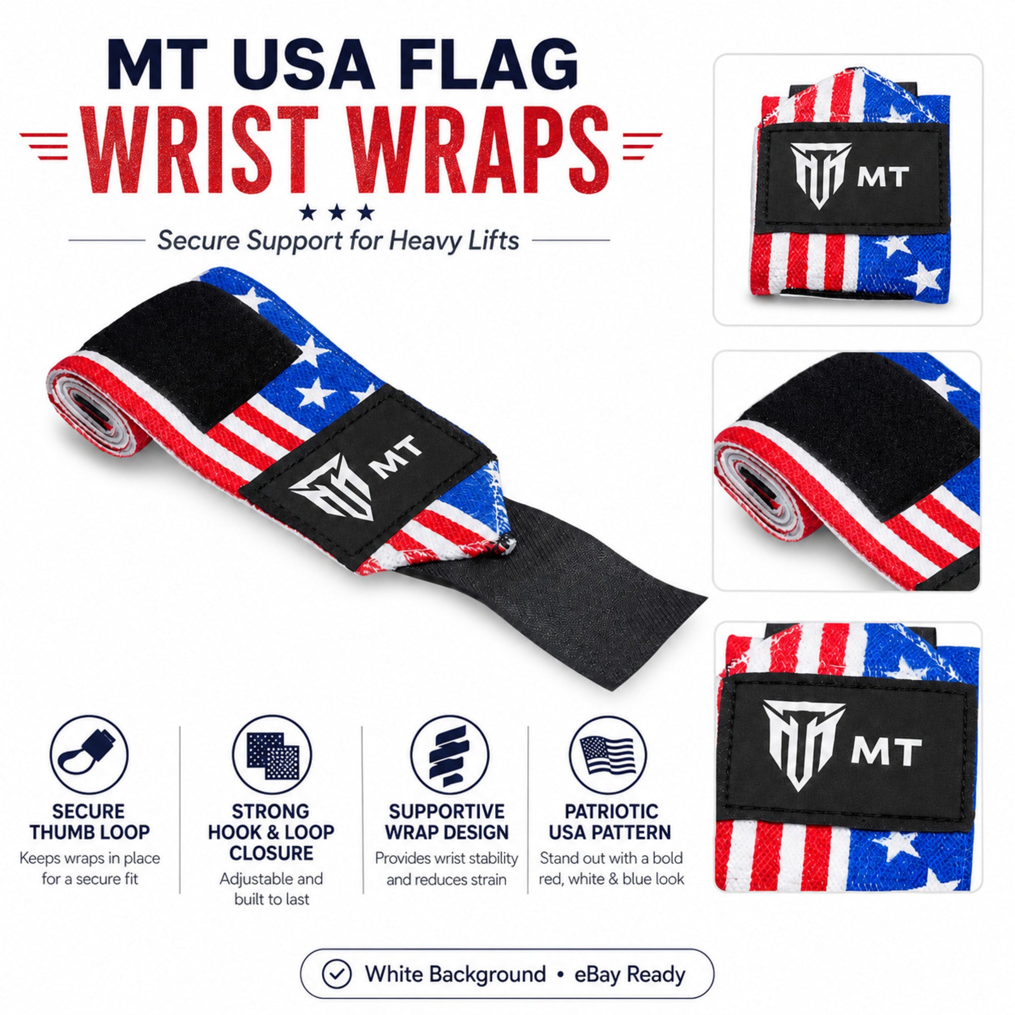MT Ultimate Beast Wrist Wraps | Heavy-Duty Support for Powerlifting, Bench Press & CrossFit
