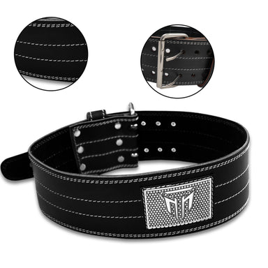 MT Pro Powerlifter Belt | Premium Leather Back Support for Weightlifting, Squats & Deadlifts