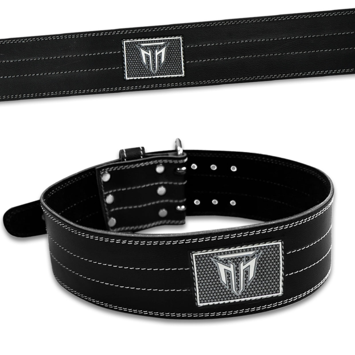 MT Pro Powerlifter Belt | Premium Leather Back Support for Weightlifting, Squats & Deadlifts