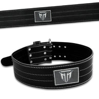 MT Pro Powerlifter Belt | Premium Leather Back Support for Weightlifting, Squats & Deadlifts