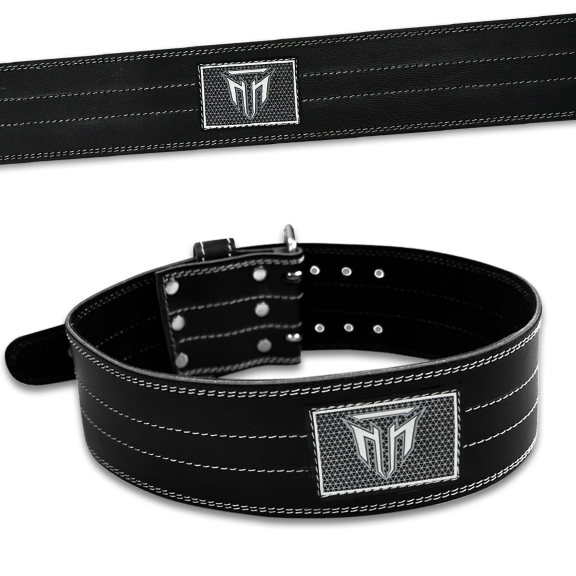 MT Pro Powerlifter Belt | Premium Leather Back Support for Weightlifting, Squats & Deadlifts
