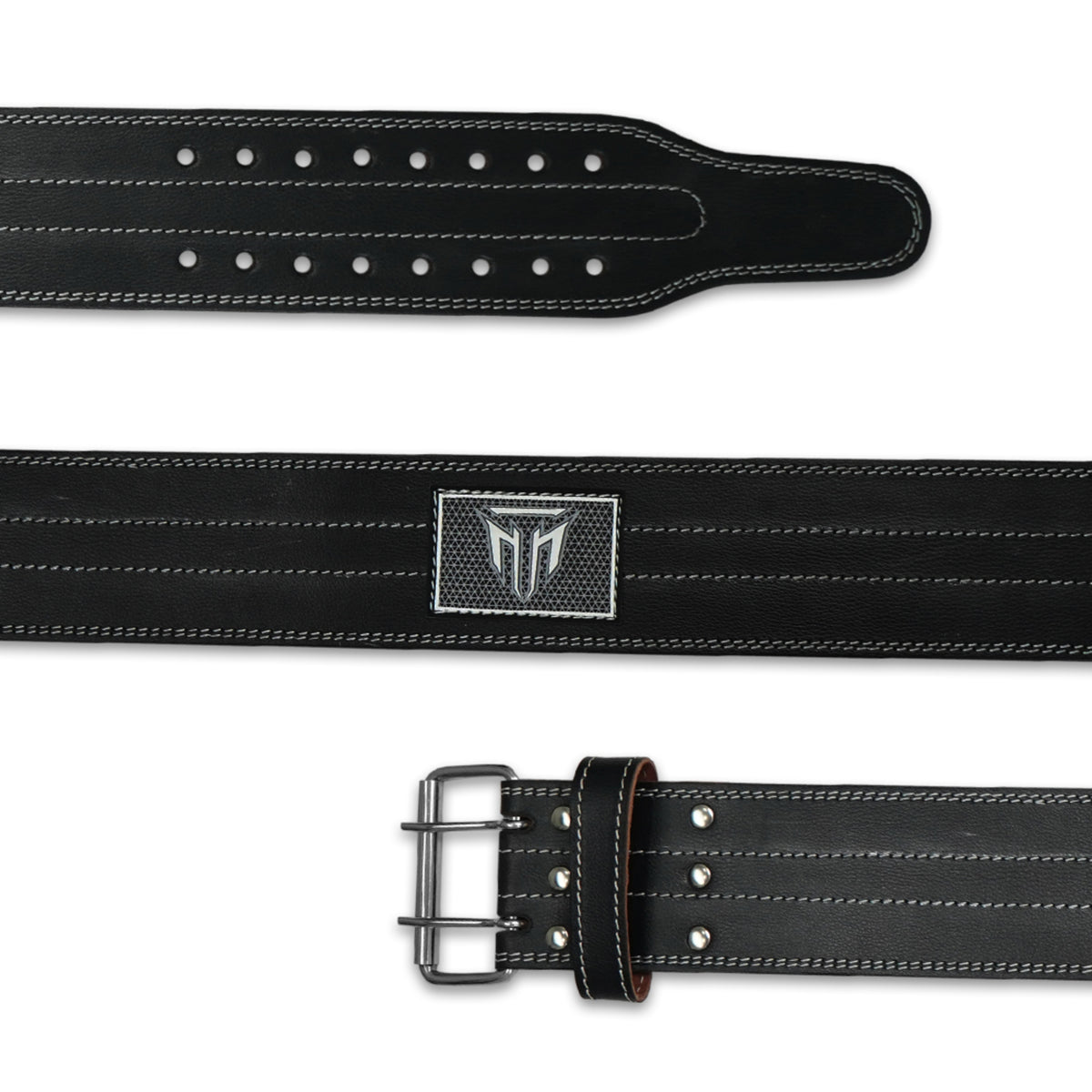 MT Pro Powerlifter Belt | Premium Leather Back Support for Weightlifting, Squats & Deadlifts
