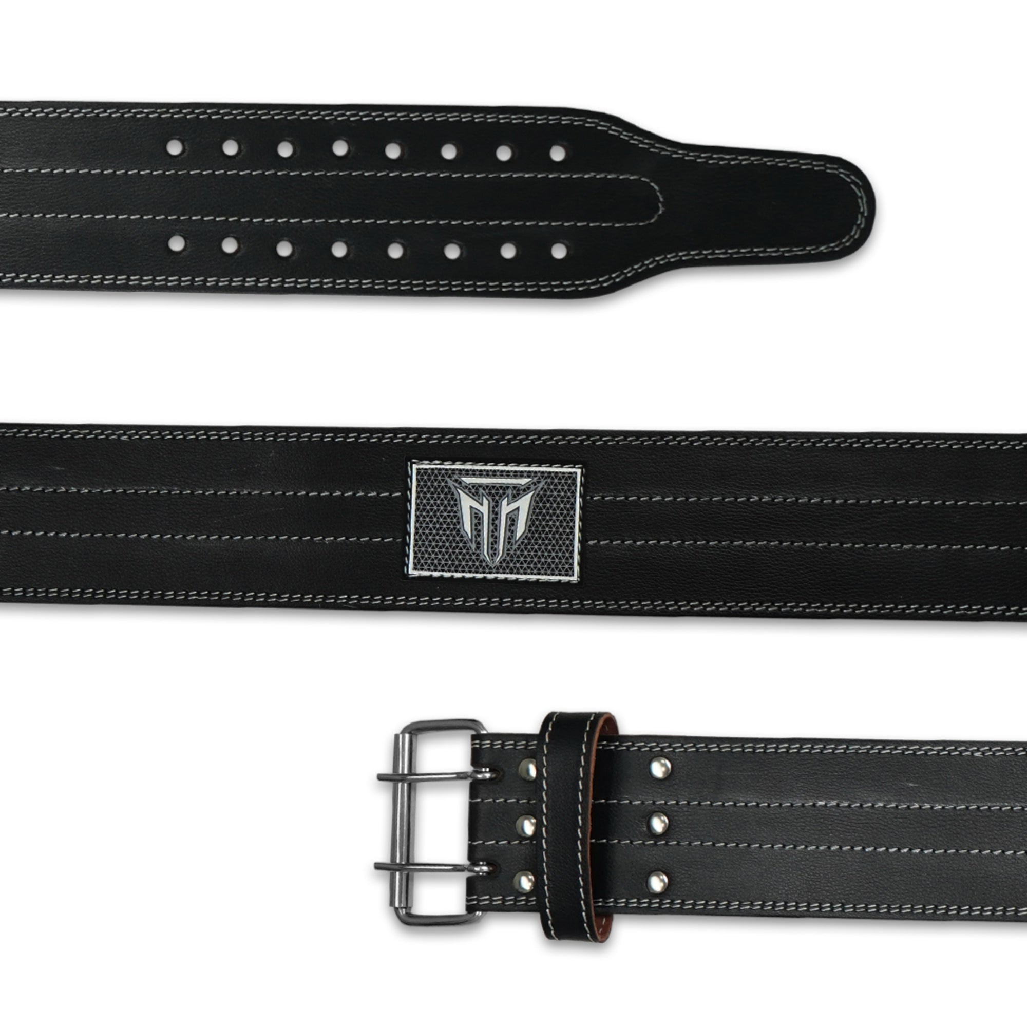 MT Pro Powerlifter Belt | Premium Leather Back Support for Weightlifting, Squats & Deadlifts
