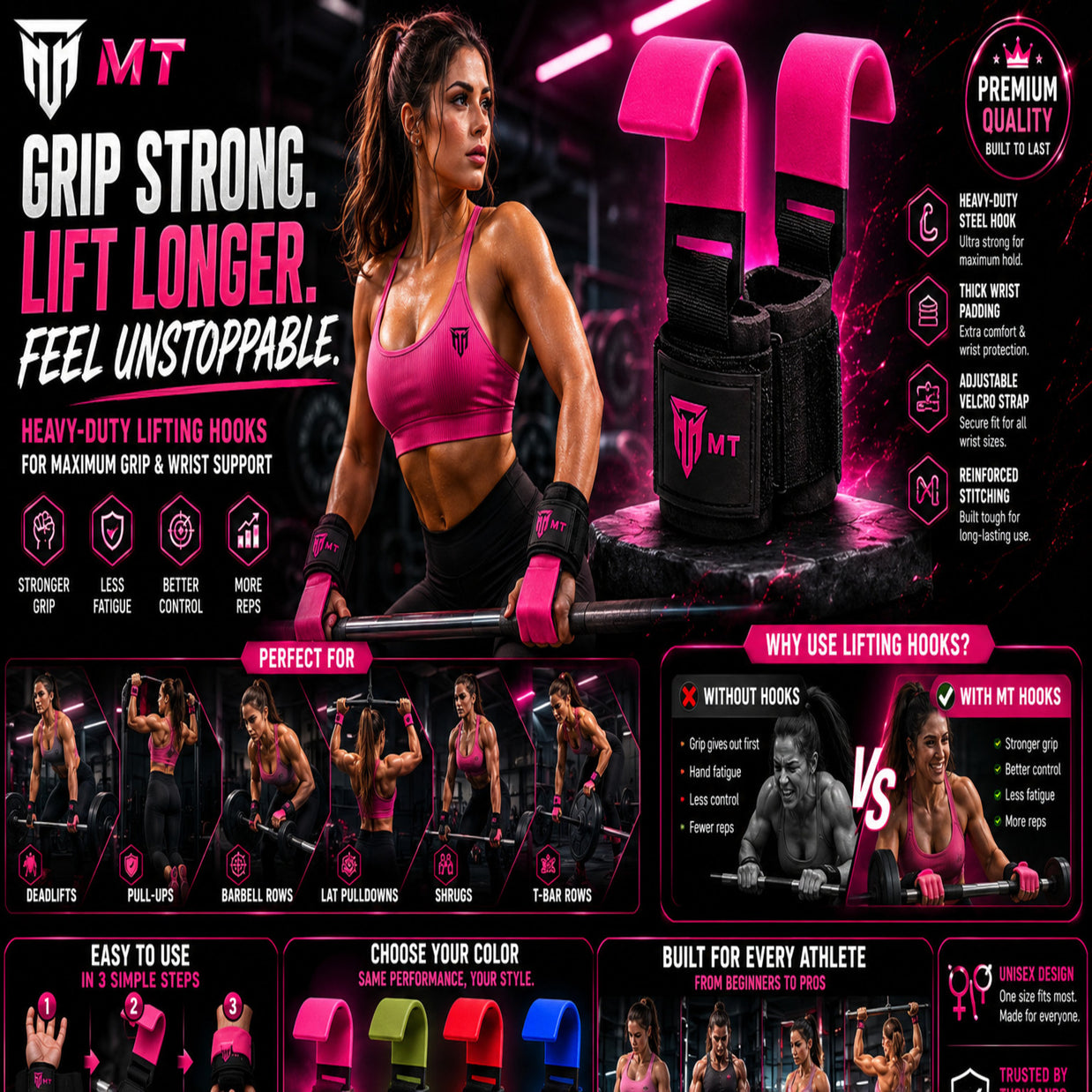 MT power lifting hook bar, angle view 2