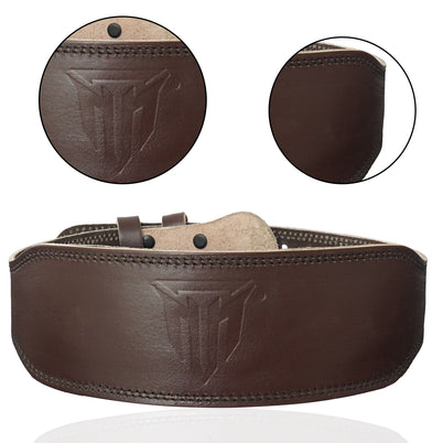 MT 4" Leather Weight Lifting Belt | Premium Back Support for Squats, Deadlifts & Powerlifting