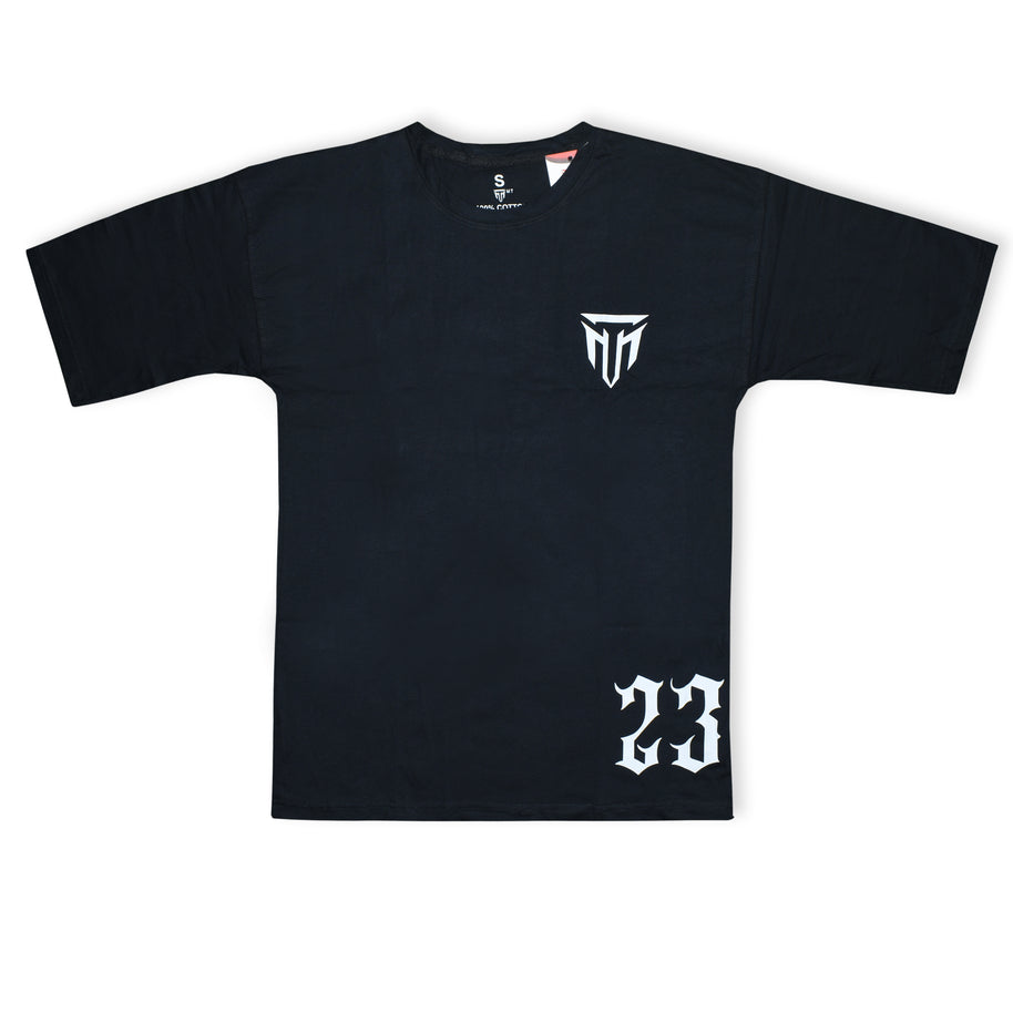Men Women Drop Shoulder Gym Black Tee By MT
