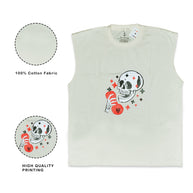 MT white sleeveless fitness t-shirt, detail view 2