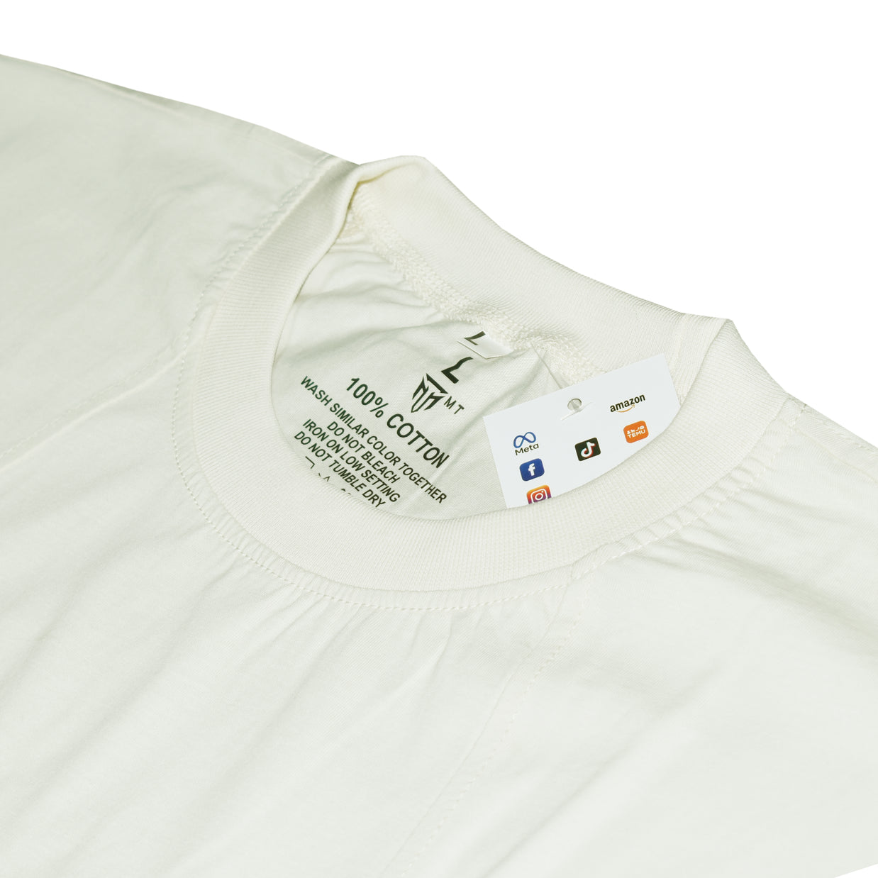 MT white sleeveless fitness t-shirt, fabric detail