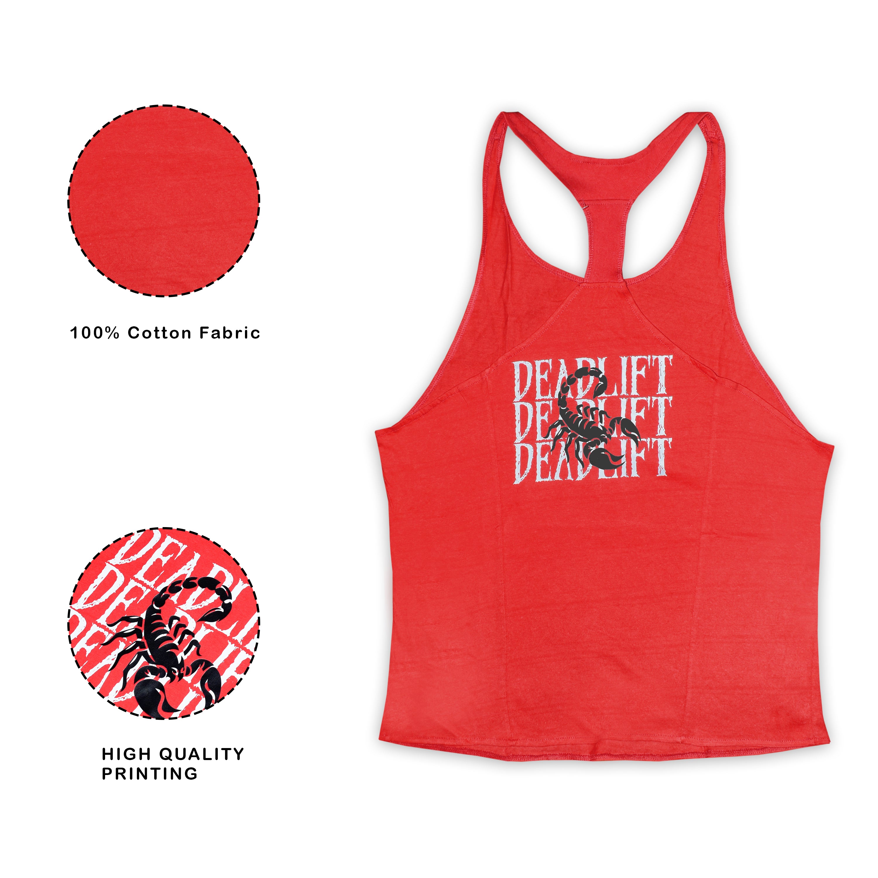 MT red top tank worn by model