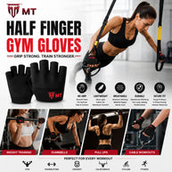 MT half finger gym gloves, detail view 2
