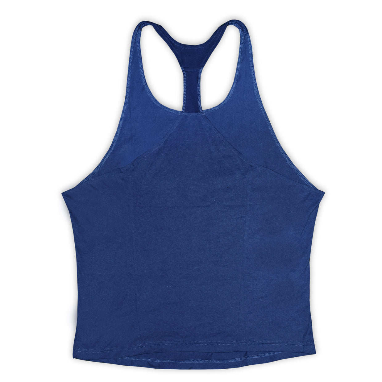 Blue butterfly top tank worn by model