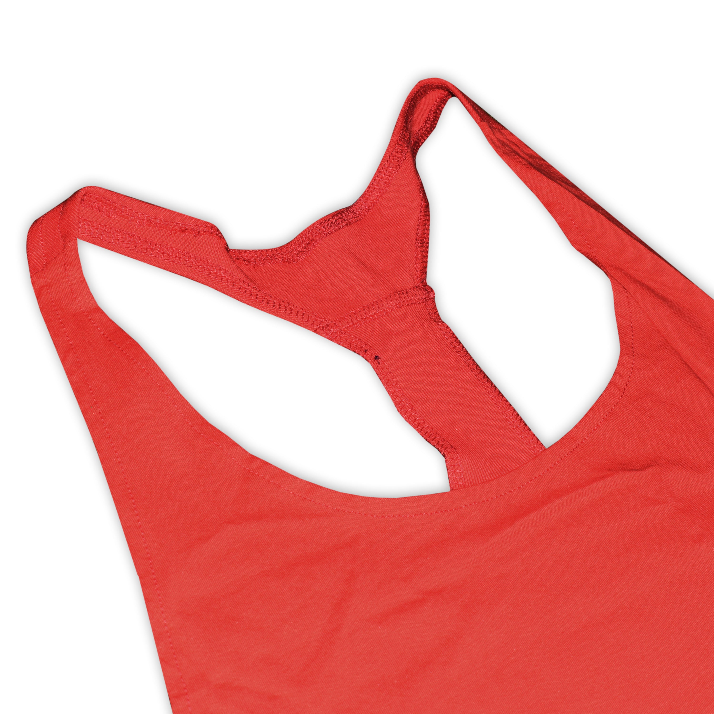 MT red top tank, fabric detail
