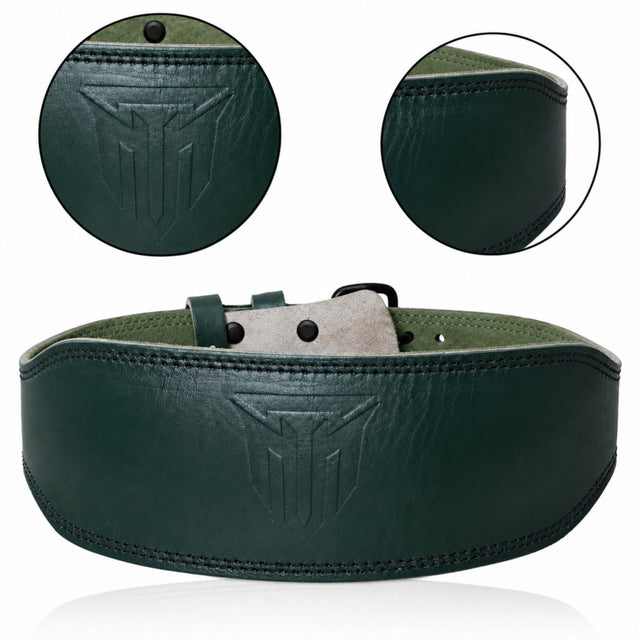 MT 4" Leather Weight Lifting Belt | Premium Back Support for Squats, Deadlifts & Powerlifting