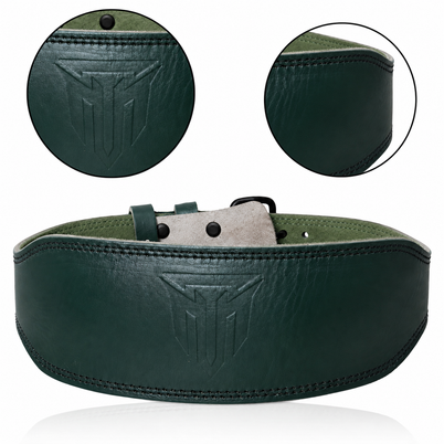 MT 4" Leather Weight Lifting Belt | Premium Back Support for Squats, Deadlifts & Powerlifting