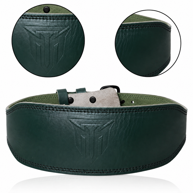 MT 4" Leather Weight Lifting Belt | Premium Back Support for Squats, Deadlifts & Powerlifting