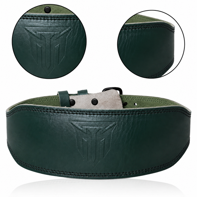 MT 4" Leather Weight Lifting Belt | Premium Back Support for Squats, Deadlifts & Powerlifting