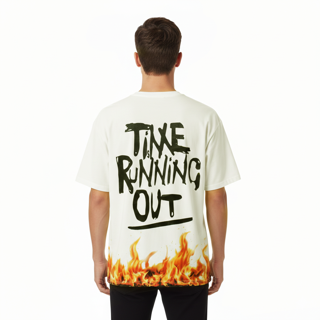 MT drop shoulder gym tee, back view