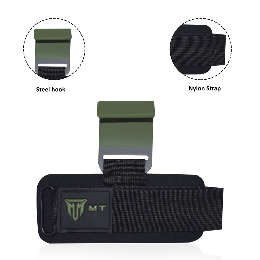 MT Power Lifting Hook Bar | Steel Wrist Hooks for Deadlifts, Pull-Ups & Heavy Weightlifting