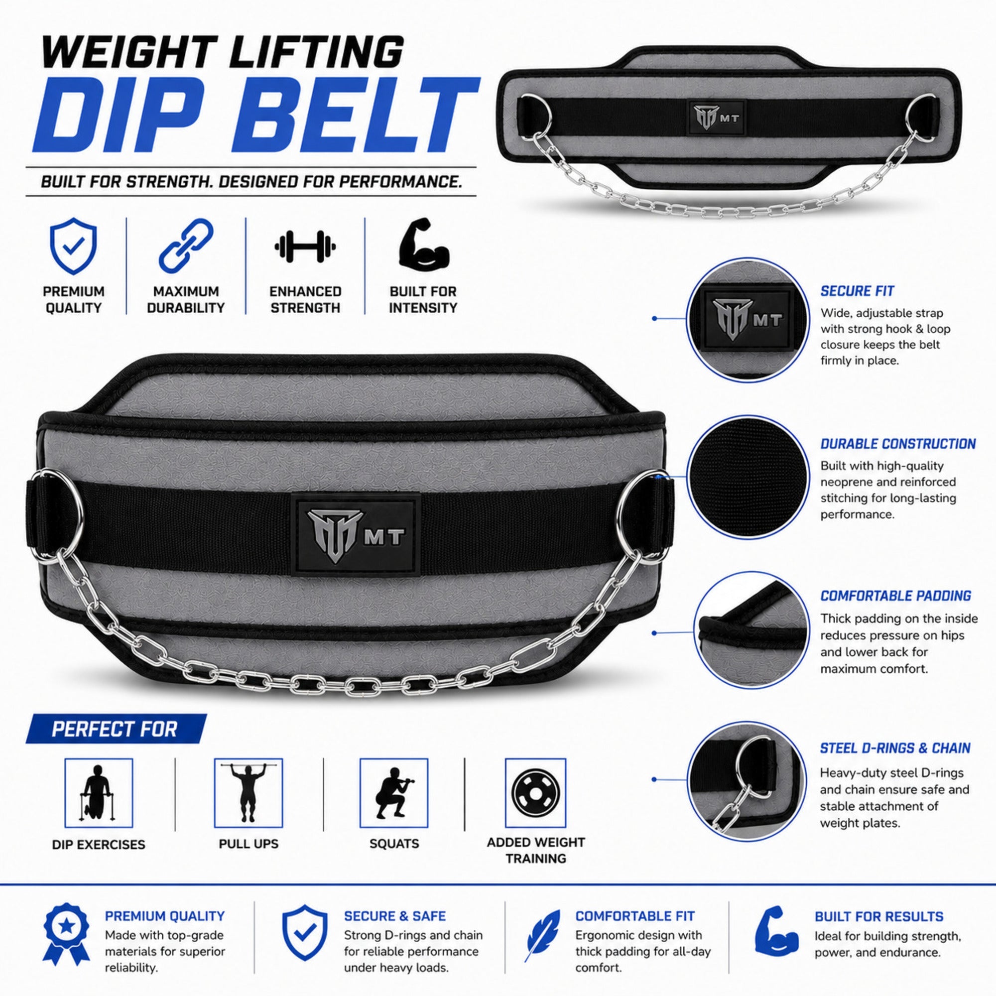 MT dip belt for weighted dips, lifestyle photo