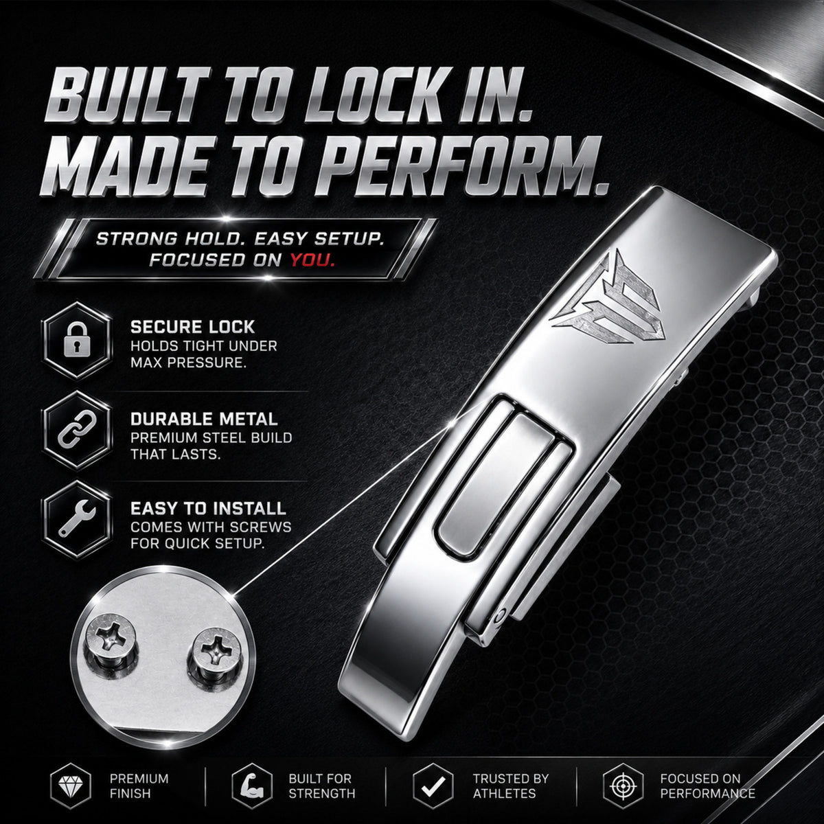 MT lever buckle replacement in silver, infographic detail 4
