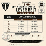 MT 13mm Premium Genuine Leather Lever Belt | Powerlifting & Weightlifting Gym Belt for Men & Women