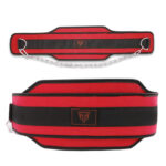 MT Weight Training Dip Belt with Heavy Duty Steel Chain (Red)