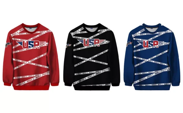 Men's Long Sleeve USA Sweatshirt Lightweight 2 Colors Long Sleeve Shirt S